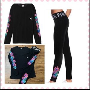 VS PINK TROPICAL BLING OUTFIT SET S